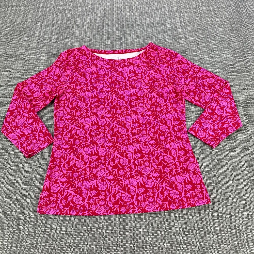 Vineyard Vines Shirt Womens Small Performance Sankaty Pink Coastal Preppy Resort